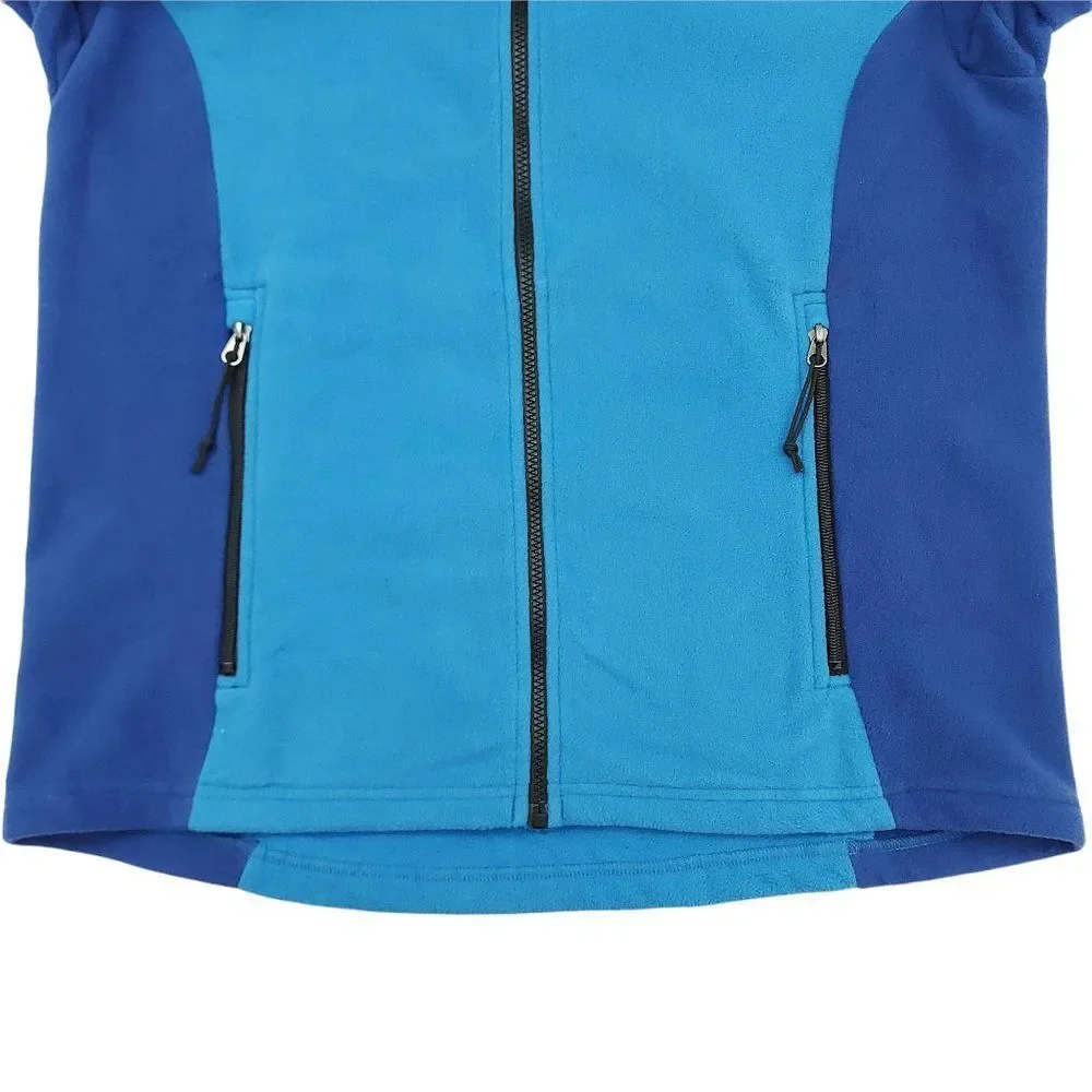 The North Face Jacket Mens Large Blue Fleece Full Zip Mock Neck Outdoor Travel